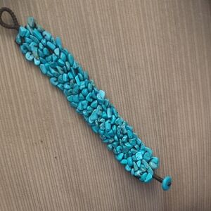 Turquoise Dyed Howlite Chunky Stone Bracelet